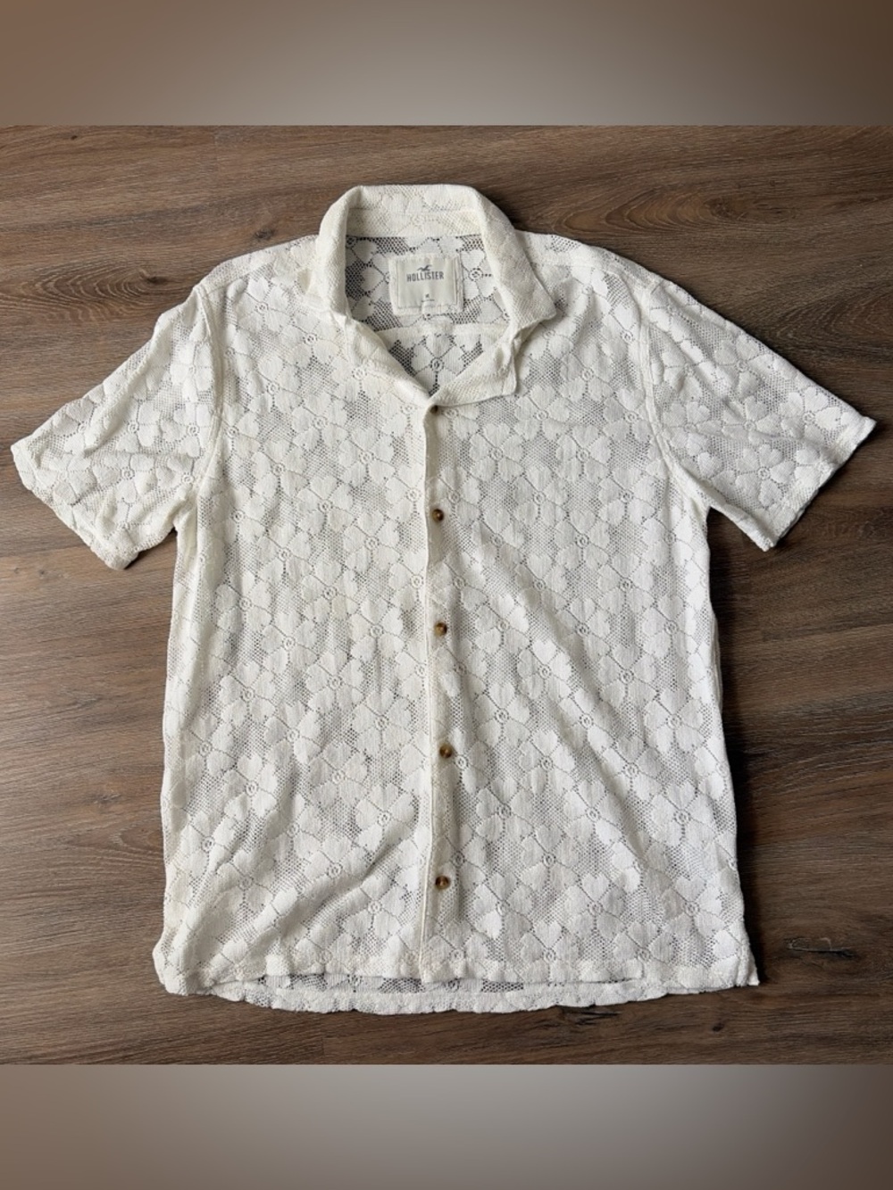 Men’s Hollister sheer floral button down